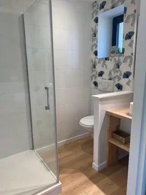 Salle de bains dans l'établissement La Chaumeauniere