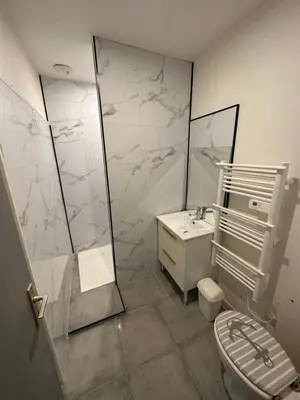 Salle de bains dans l'établissement Appartement meublé proche du futuroscope