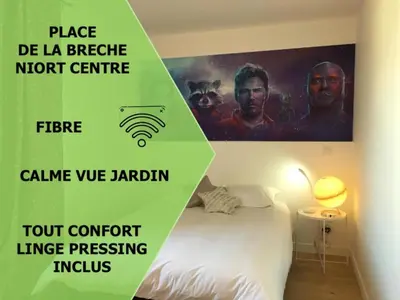 Plan de l'établissement Le Galaxy centre la Brèche wifi calme vue jardin
