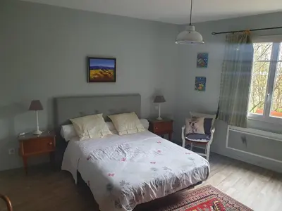 Un ou plusieurs lits dans un hébergement de l'établissement chambre d'hôtes du Luquet