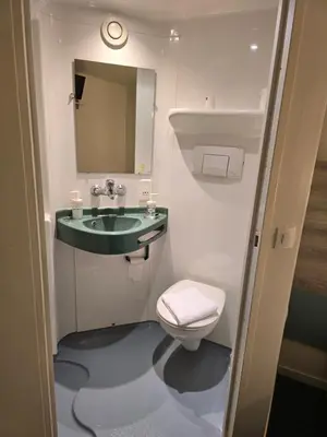 Salle de bains dans l'établissement Brit Hotel Essentiel Poitiers Gare du Futuroscope