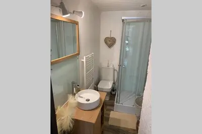 Salle de bains dans l'établissement Le Pilori - Centre Historique, en face du musée du Pilori, à 2mn à pied de l'hyper centre et proche toutes commodités, WIFI-Netflix