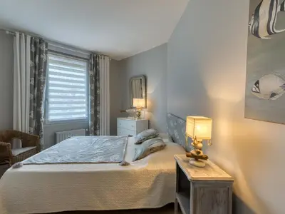Un ou plusieurs lits dans un hébergement de l'établissement Maison Confort pour 8 avec Piscine Sécurisée, Wifi, à 100m de la Plage, Châtelaillon-Plage - FR-1-258-193