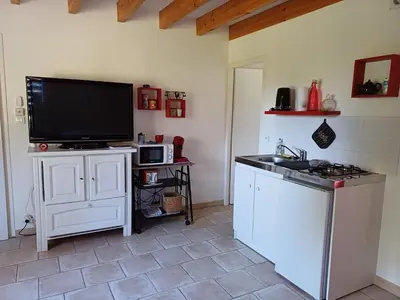 Cuisine ou kitchenette dans l'établissement Studio Appart' Les jards