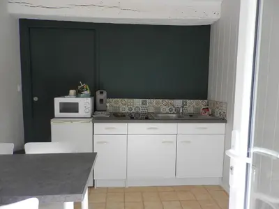 Cuisine ou kitchenette dans l'établissement Au pré du Mignon aux portes du Marais Poitevin