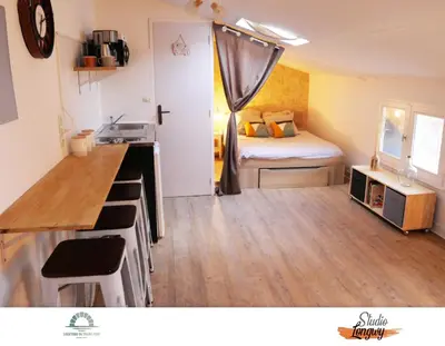 Cuisine ou kitchenette dans l'établissement Locations du Grand Pont - Appart hôtel Poitiers - Futuroscope