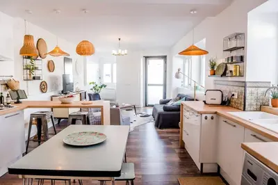 Cuisine ou kitchenette dans l'établissement L'Appart