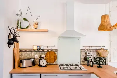 Cuisine ou kitchenette dans l'établissement L'Appart