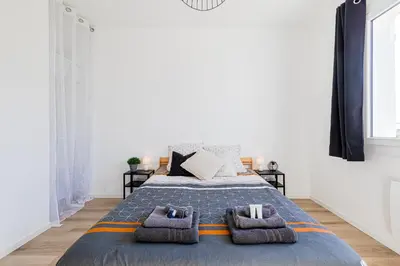 Un ou plusieurs lits dans un hébergement de l'établissement A1 SWEET HOMES Angouleme l Secteur Sillac l Parking gratuit - Animaux acceptés