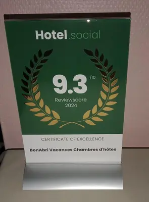 Certificat, récompense, panneau ou autre document affiché dans l'établissement BonAbri Vacances - Chambres d'hôtes