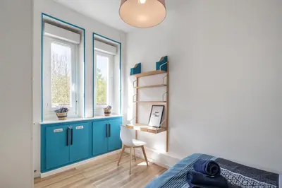 Un ou plusieurs lits dans un hébergement de l'établissement Superbe appartement dans le centre historique