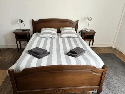 Un ou plusieurs lits dans un hébergement de l'établissement 2 Bed-Roof Terrace-Town Centre-Pets