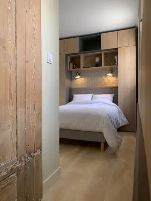 Un ou plusieurs lits dans un hébergement de l'établissement Appartement Escapade Marine - Maison d Aligre