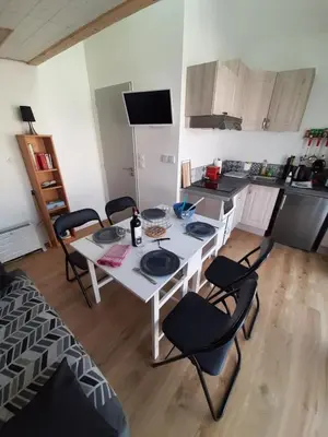 Cuisine ou kitchenette dans l'établissement Studio neuf proche Océan