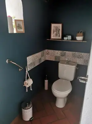Salle de bains dans l'établissement Gîte de La Pomerie