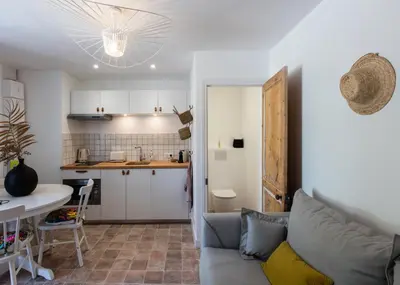Cuisine ou kitchenette dans l'établissement Les Apparts de Charly-Superbe duplex dans un hotel particulier, parking privé gratuit