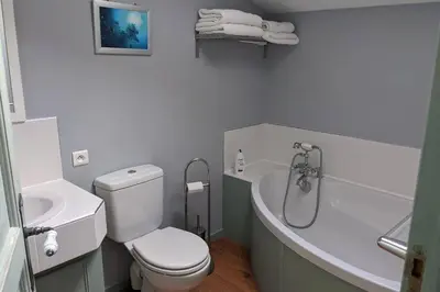 Salle de bains dans l'établissement Bienvenue au Barail, maison en pleine nature