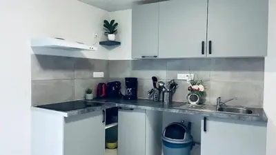 Cuisine ou kitchenette dans l'établissement Jolie appartement 2 chambres 65m2 au centre ville