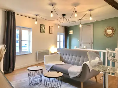 Coin salon dans l'établissement Jungle Cosy Appartement