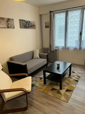 Coin salon dans l'établissement Le P'tit Gris Studio cosy et rénové