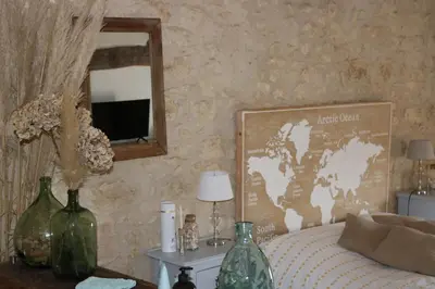 Un ou plusieurs lits dans un hébergement de l'établissement Gîte de charme dans ancienne seigneurie