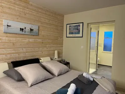 Un ou plusieurs lits dans un hébergement de l'établissement Chambres d hôtes Villa Anani Cosson alex