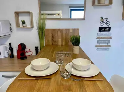Plateau bouilloire dans l'établissement Studio cosy Bali 1 à 4 pers porte du Futuroscope