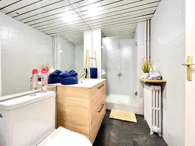 Salle de bains dans l'établissement Studio cosy Bali 1 à 4 pers porte du Futuroscope