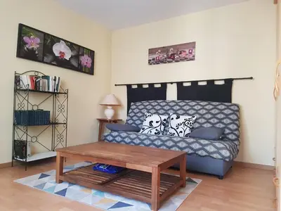 Coin salon dans l'établissement Charmante maisonnette 2 personnes avec wifi