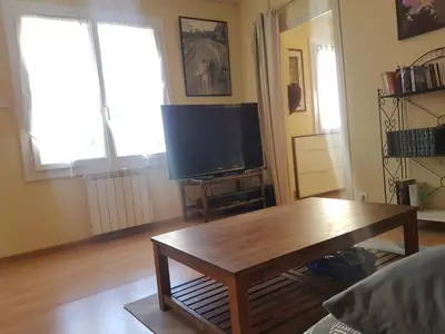 Télévision ou salle de divertissement dans l'établissement Charmante maisonnette 2 personnes avec wifi