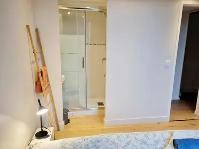 Salle de bains dans l'établissement Face à l'hôtel de ville grand et lumineux appartement