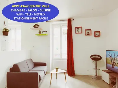 Coin salon dans l'établissement La Mimi, Grand T2 hyper centre ville