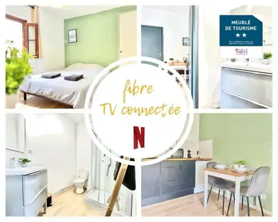 Télévision ou salle de divertissement dans l'établissement Le Blossac, à 300m du centre ville - WIFI