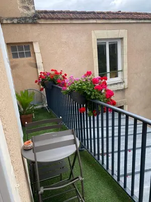 Balcon ou terrasse dans l'établissement • Bel appartement - centre historique de Poitiers