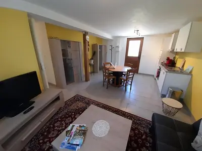 Cuisine ou kitchenette dans l'établissement Longère restaurée avec piscine chauffée, terrasse et barbecue à Archigny - FR-1-541-89
