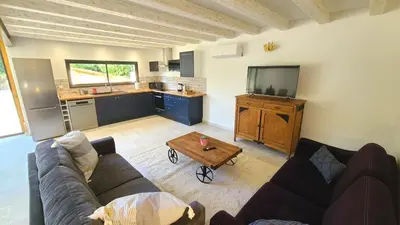 Cuisine ou kitchenette dans l'établissement La grange ô bien être
