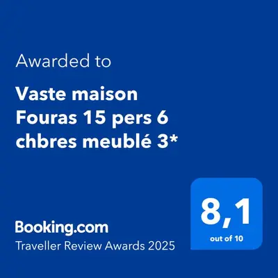 Certificat, récompense, panneau ou autre document affiché dans l'établissement Vaste maison Fouras 15 pers 6 chbres meublé 3*