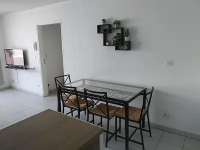 Télévision ou salle de divertissement dans l'établissement A Poitiers, 2 chambres, très bel appartement de 65 m2