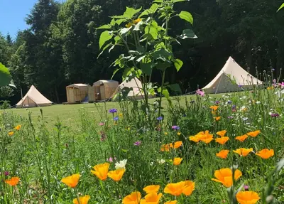 Jardin de l'établissement Au Pré Fleuri Eco Glamping