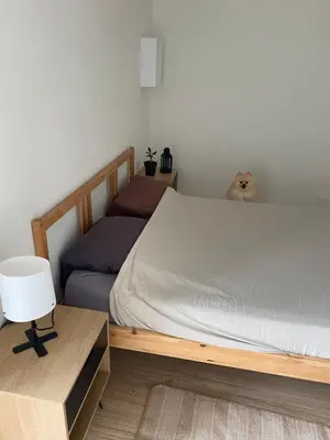 Un ou plusieurs lits dans un hébergement de l'établissement Charmant appartement avec SPA
