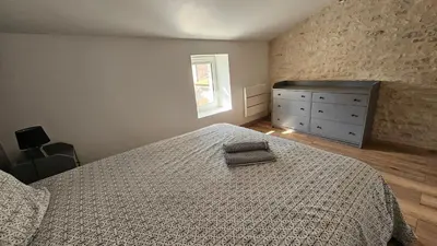 Un ou plusieurs lits dans un hébergement de l'établissement Gîte familial de 5 personnes
