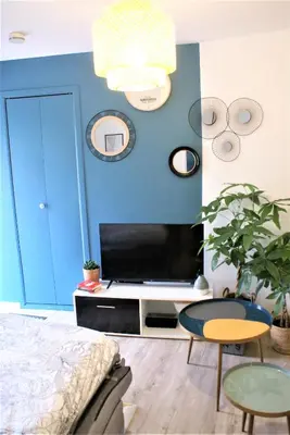 Télévision ou salle de divertissement dans l'établissement Le coquet de Rompsay Paisible & Moderne