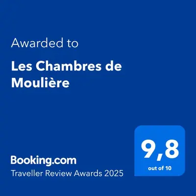 Certificat, récompense, panneau ou autre document affiché dans l'établissement Les Chambres de Moulière