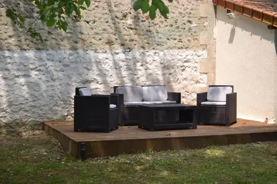 Coin salon dans l'établissement Les Bruyeres Gite