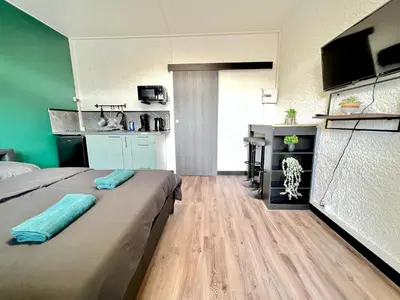 Cuisine ou kitchenette dans l'établissement Magnifique studio ~Hipster~ porte du Futuroscope