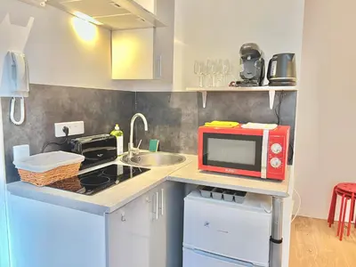 Cuisine ou kitchenette dans l'établissement Le Michigan, studio à 5 min du centre-ville