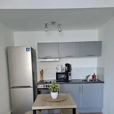 Cuisine ou kitchenette dans l'établissement Studio de charme
