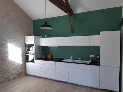Cuisine ou kitchenette dans l'établissement Gite de charme individuel à la campagne