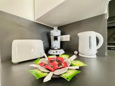 Cuisine ou kitchenette dans l'établissement La havane, paisible gîte à 5 min du Futuroscope