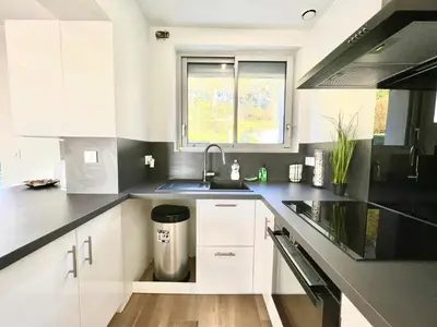 Cuisine ou kitchenette dans l'établissement La havane, paisible gîte à 5 min du Futuroscope